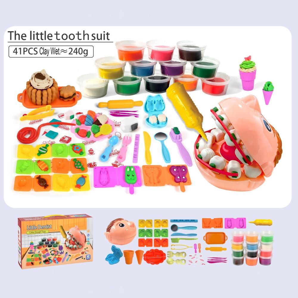 Multicolor Clay Molds Toys Set DIY Accessories Noodles Machine Playing House Toy Burger Machine Plastic Simulation Kitchen Toys