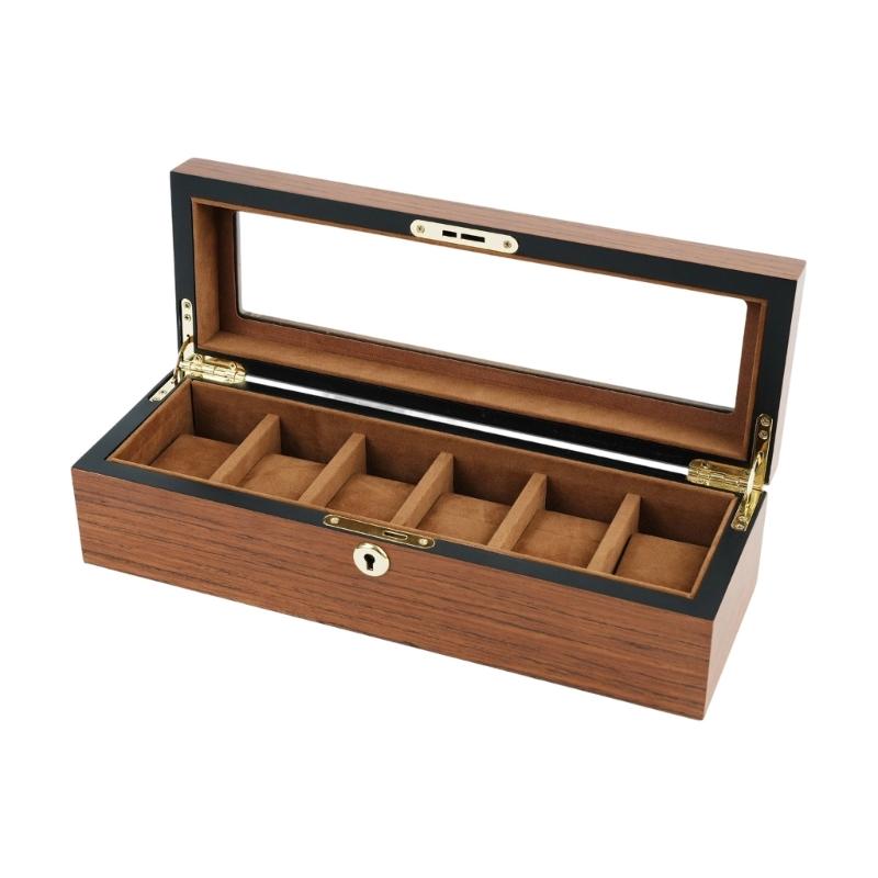 Elegant Wooden Watch Box With Soft Lining And Visible Top Holds 6 10 Or 12 Timepieces Minimalist Watch Organizers