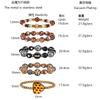 Hot Sale Amber Leopard Print Bead Stretch Bracelet Stainless Steel Waterproof Non-Fading Bracelet