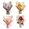 Crochet Flower Bouquet Handcrafted Knitting Flower Ornament Yarn Floral Decoration Mother's Day Birthday Christmas Gift