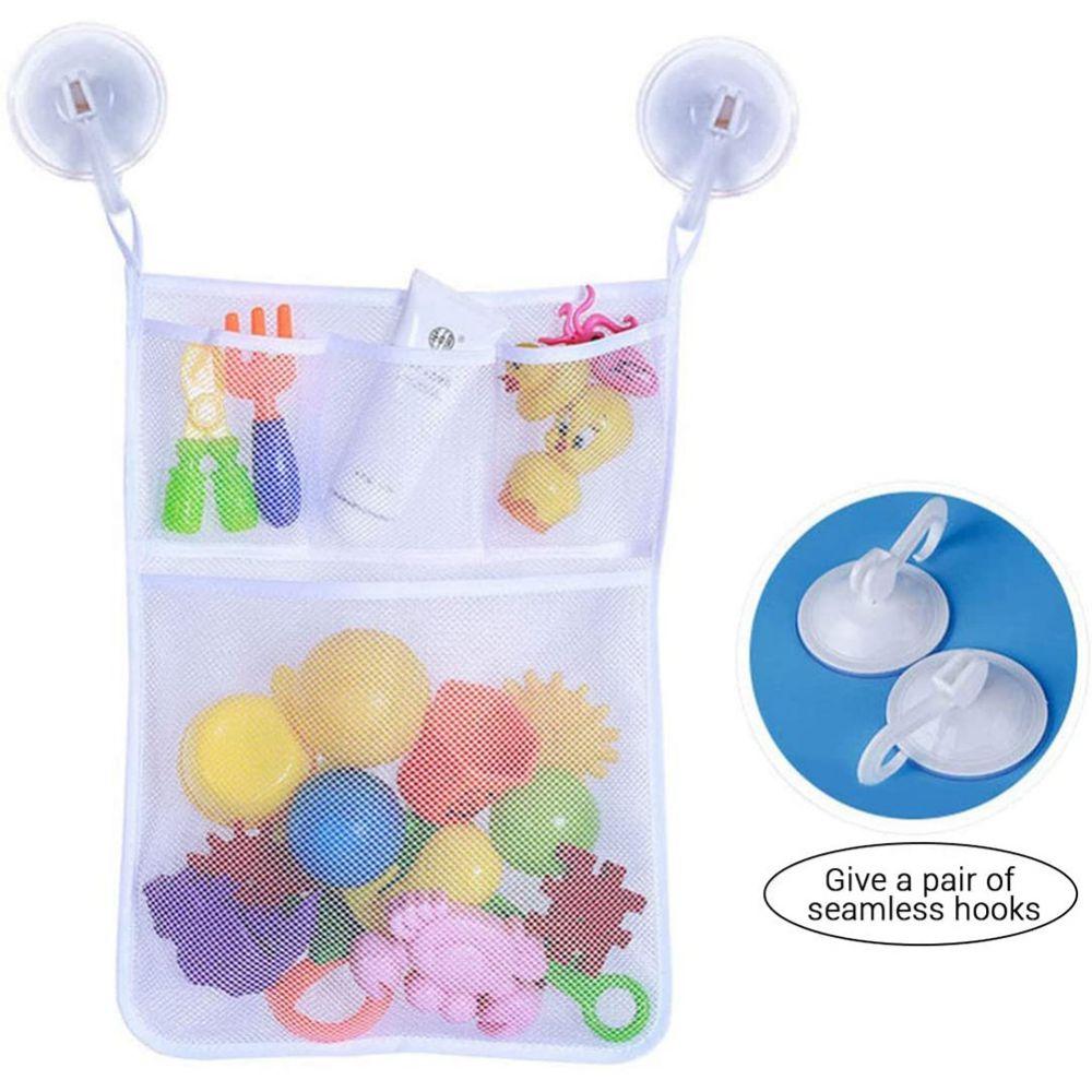 Bath Toy Organizer Net with Suction Cup,Bath Toy Storage Holder Net,Quick Dry Multi-use Bathtub Mesh Net Bags, for Kids & Toddlers