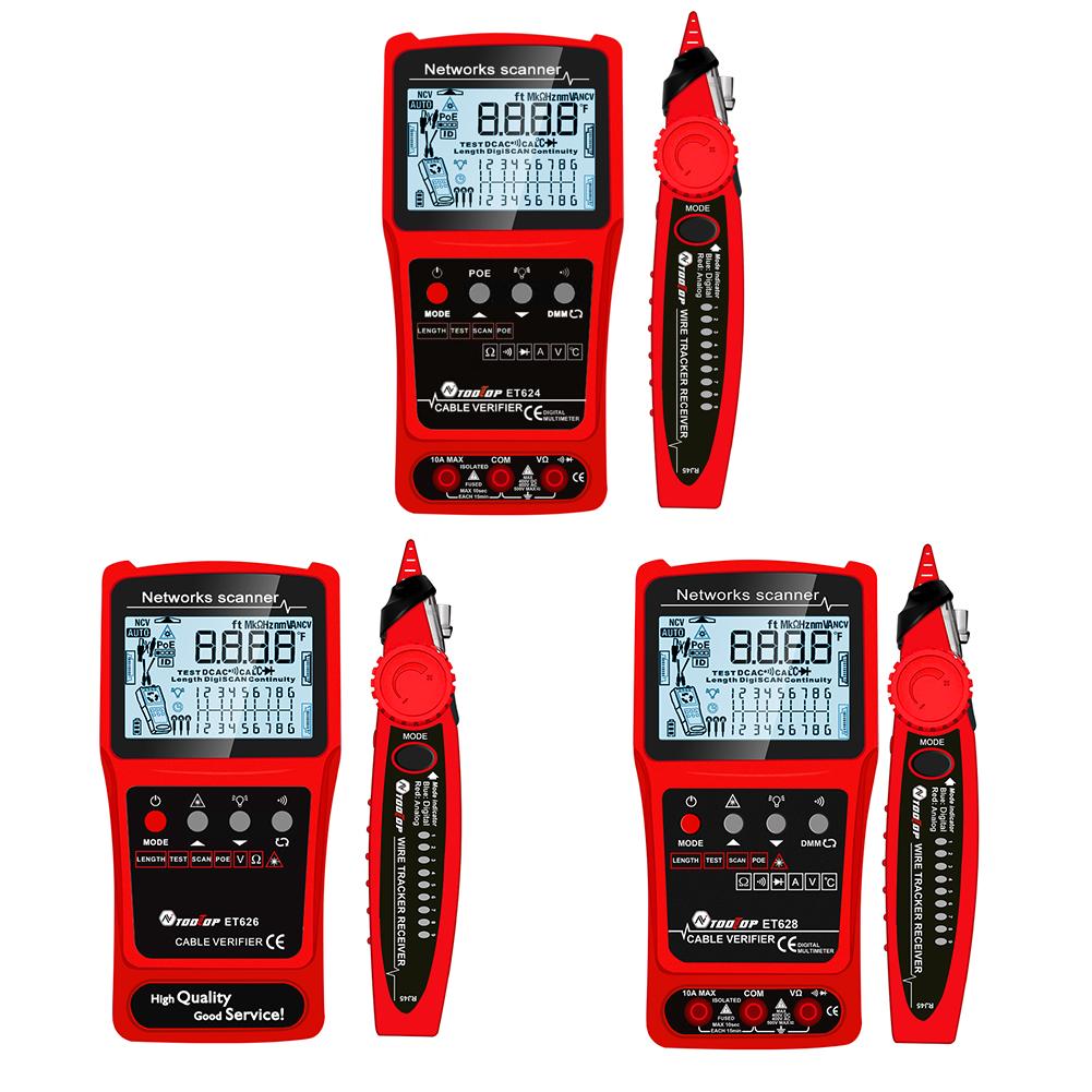 3in1 Cable Finder Analogs Digital Search Wiremap Tester POE Test With Flash Light Multifunctional for Cable Length Pairing Check