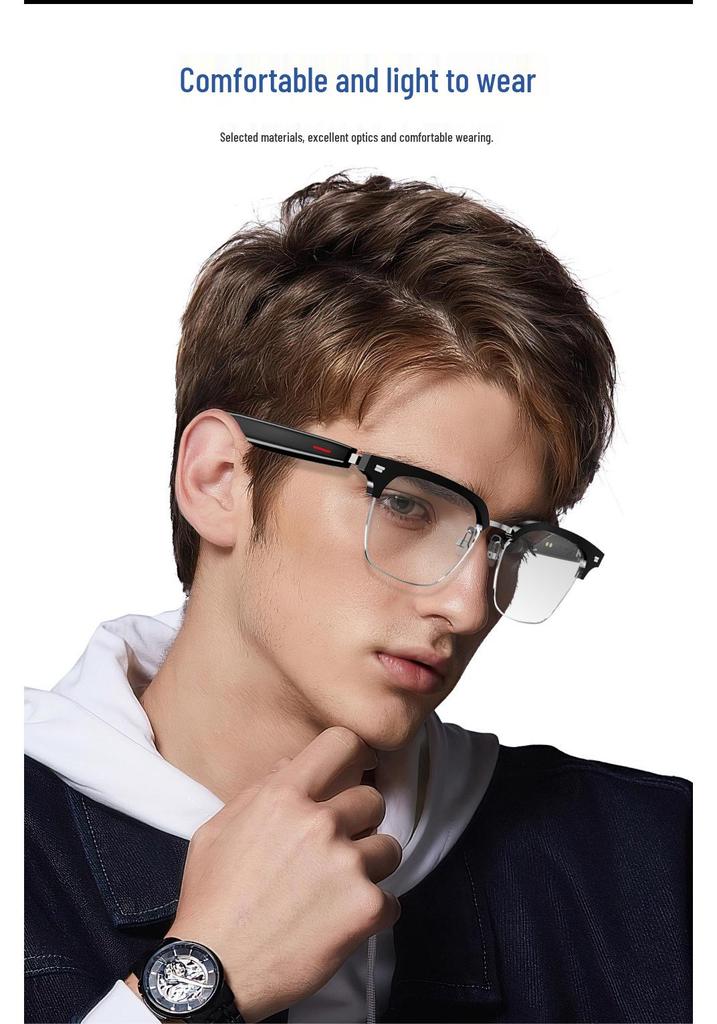 Bluetooth Prescription Smart Glasses: Stereo Calls, Blue Light Blocking, Myopia Sunglasses
