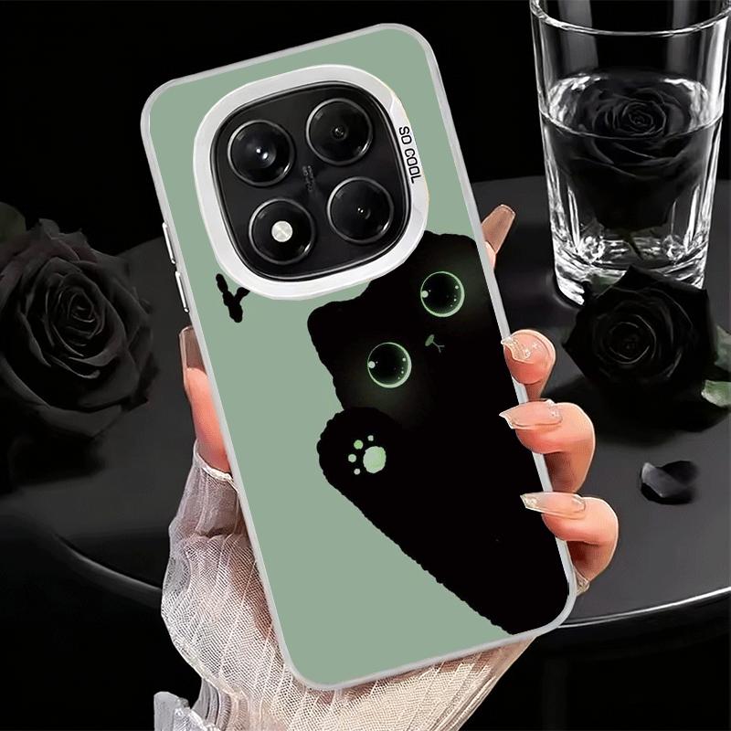 

Black Cat Cartoon Cute Shockproof Phone Case for Xiaomi Redmi Note 15 14 13 12 Pro Plus 11 11S 11T 5G Cover Anti Fall Fundas Redmi Note 14 4G