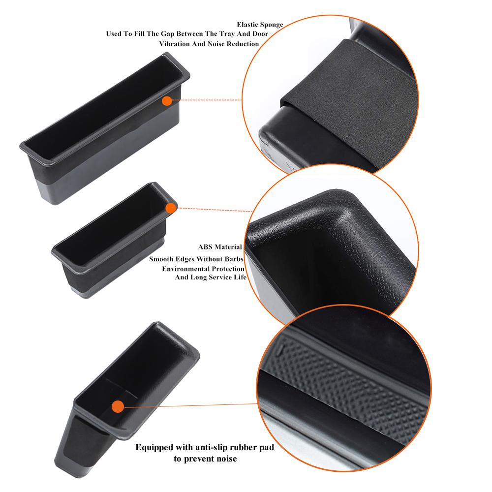 Car Door Inner Armrest Storage Box GrabTray Passenger Grab Tray Organizer for Jeep Wrangler JK 2007-2010 Interior Accessories