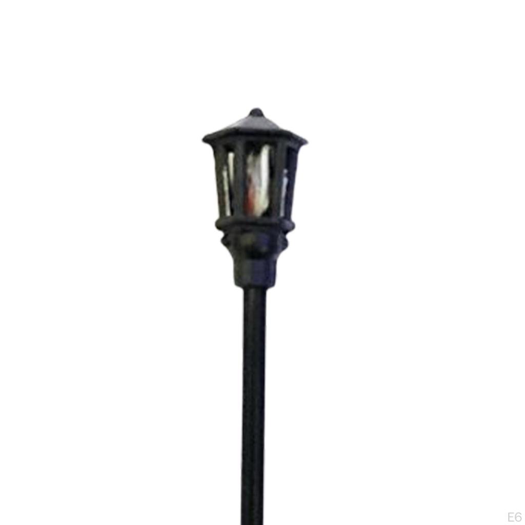10 Pieces Lamppost Lamps, HO Scale, Miniature Landscape, Path Building Layout, Garden Model