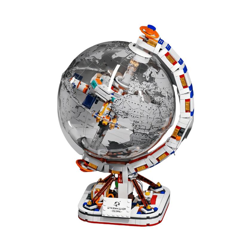 Kids Science Toy Technology Geography Blocks Kit Electric Globe Model 3D Puzzle Gadget Learning Educational Toys for Children