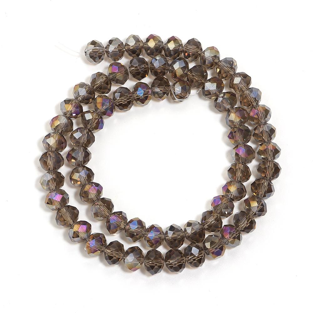 1 Strand 3/4/6/8/10mm Faceted Crystal Beads Brown Glass Loose Spacer Beads For Jewelry Making DIY Necklace Bracelets Accessories
