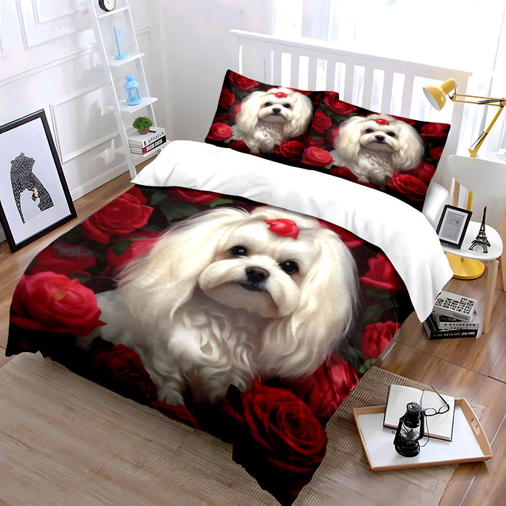 Elegant Floral-Inspired Pet Accessories Exquisite Three-Piece Bedding Set Gift For Kids And Adults