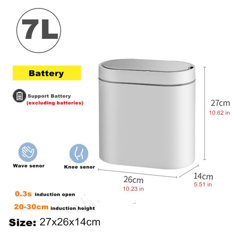 

7L Automatic Sensor Trash Can Electronic Smart Household Bathroom Toilet Waterproof Narrow Dustbin Kitchen Induction Garbage Bin 7L
