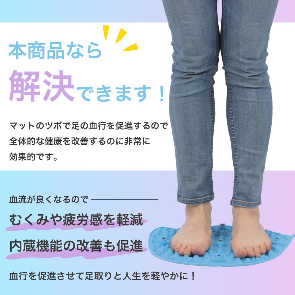 Nice Ben Goo Foot Reflexology Foot Massage Mat for Relieving Fatigue Mat, (Blue)