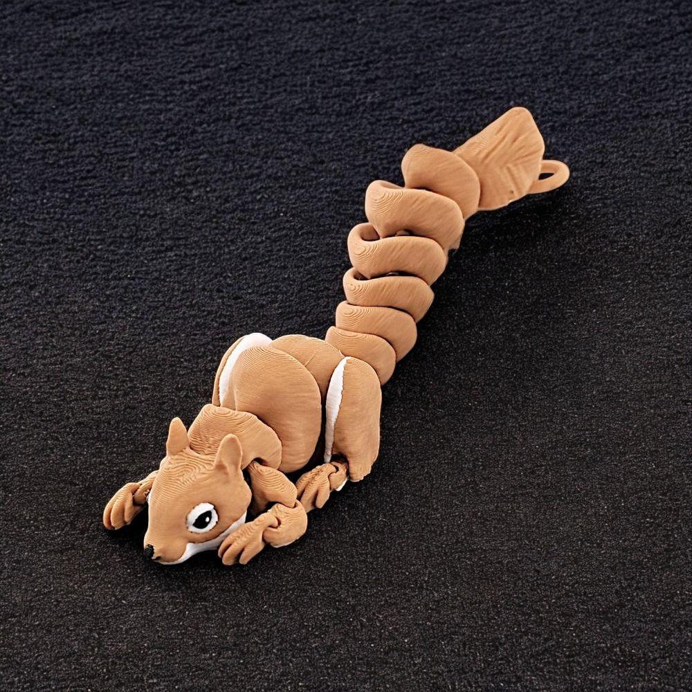 Movable Joints Squirrel Model Toys Cartoon 3D Articulated Squirrel Toys  Birthday Gift