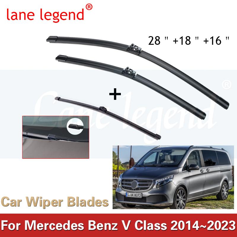 För Mercedes Benz Vito Viano V-klass W447 2014~2023 Fram Bak Torkarblad Set Borstar Fönster Vindruta Vindruta Tillbehör