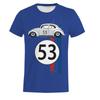 Beetle 53 Number Men's T-shirt, Herbie Car Short Sleeve Simple T-shirts, Rally Car T-shirts, Men's 3D Printed Black T-shirt