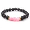 Handmade Imperial Stone & Volcanic Beaded Elastic Bracelet Necklace Set