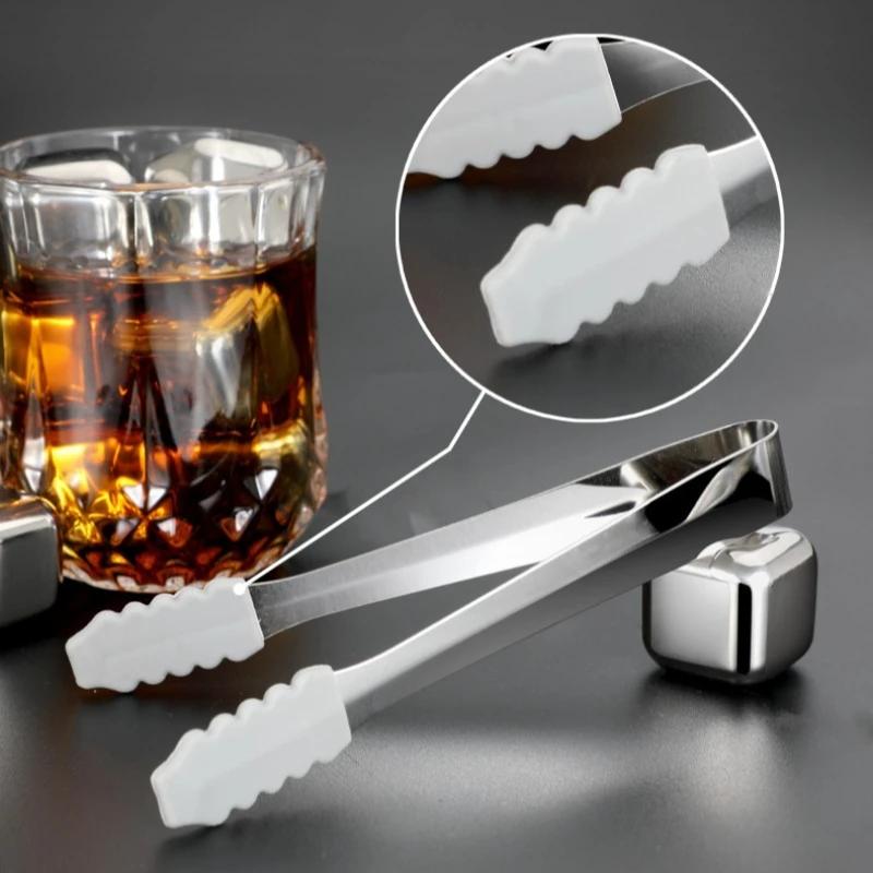 Non-slip Ice Tongs Stainless Steel Kitchen Tongs BBQ Food Clip Cube Sugar Clamp Kitchen Gadgets Practical Home Use Accessories