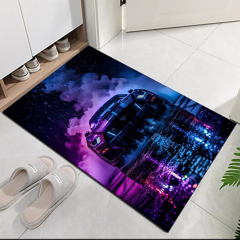 Covor Imprimat cu Tematică de Curse, pentru Scaun de Birou, Sufragerie, Dormitor, Bucătărie, Decor Camere, Cadouri.