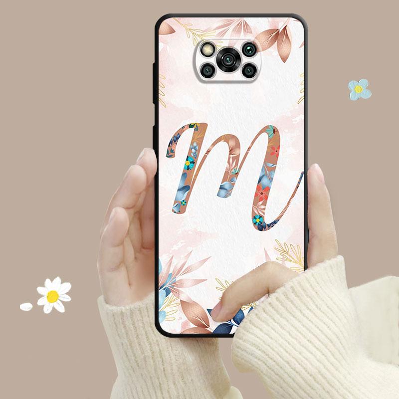 Blumenmuster Blatt Buchstaben Kunst für Xiaomi Poco X3 Nfc X4pro X5 M3 für Mi 12 13 11 10 10t 8 Note10 Lite 11ultra 11t Pro F1 Abdeckung
