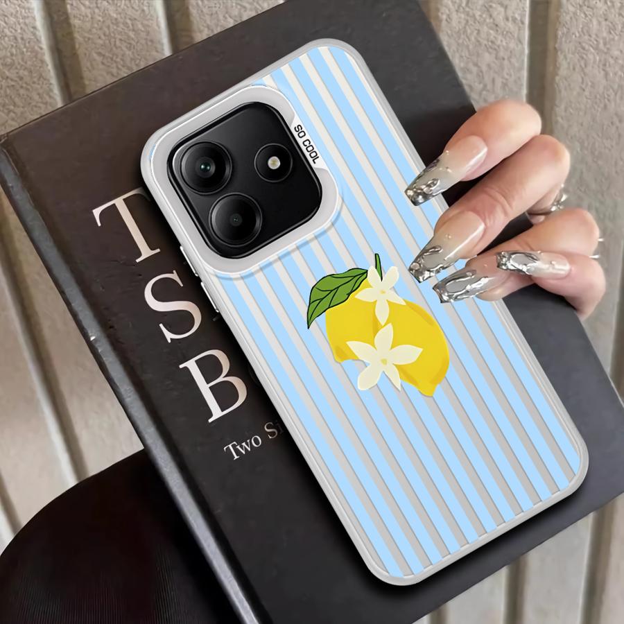 Case for Xiaomi Redmi A5 A1 A2 Plus 9C 13C K60 12C Note 9 10 10C 14C 9T Back Phone Cover Lemon Cool Stripe Pattern
