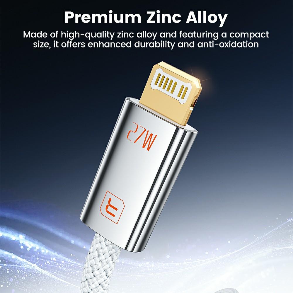 TOOCKI TX110C1 1m Mini Zinc Alloy PD 27W USB-C To iP Cable 480Mbps Fast Data Transfer Cable with Smart Chip