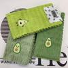 4-Pack Cartoon Avocado Pattern Thickened Polyester Rag Kitchen Dish Cloth Cleaning Cloth Embroidered Towel Absorbent Square Towe
