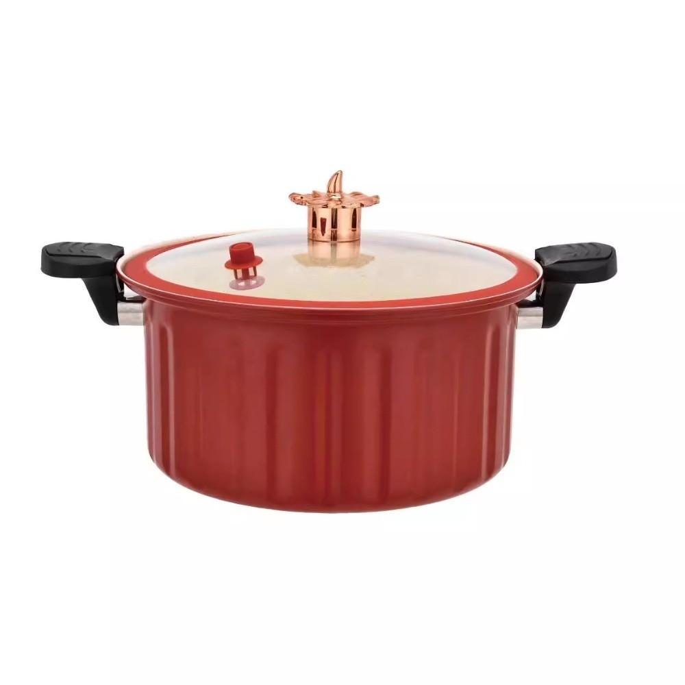 Visible 7L Micro Pressure Cooker 26cm Enamel Stew Soup Pot Non Stick Anti-overflow Pressure Cooking Pot Household