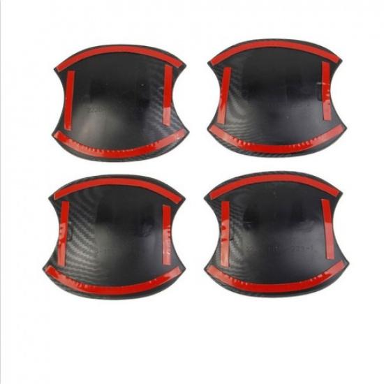 4pc For Toyot@ Tacoma 2016-23 Carbon Fiber Car Side Door Handle Bowl Cover Trim