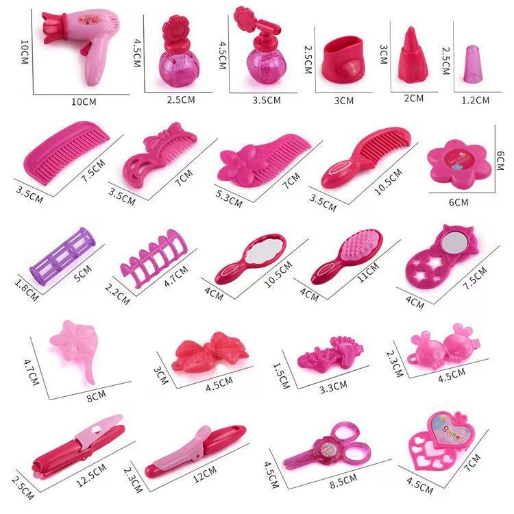 Children Barber Toys Set Simulation Make-up Box Hair Dryer Beauty Salon Children Cosplay Dress Up Toys Best Birthday Gifts