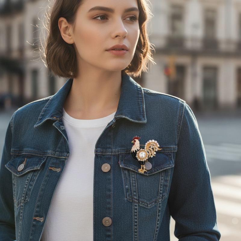 New Rooster Brooch, Personalized Unique Statement Brooch, Exquisite Fashionable Accessory For Men And Women, Stylish Gift