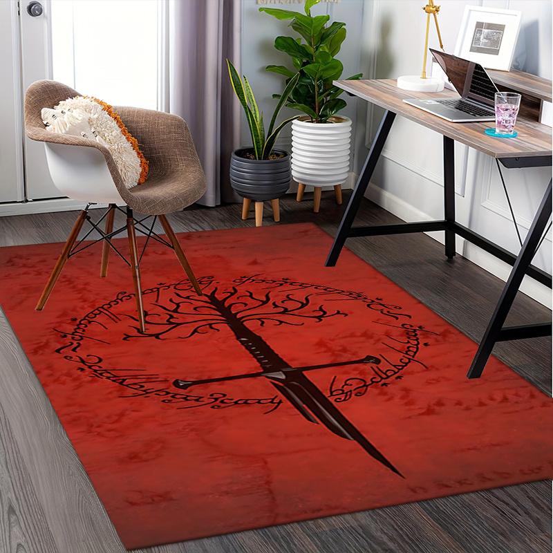 

Elvish runes,Sword of Narsil Polyester Office Carpet Chair Mats, Home Decor Dormitory Floor Protector with Anti-Skid Backing, Large Area Cov 60cm by 90cm
