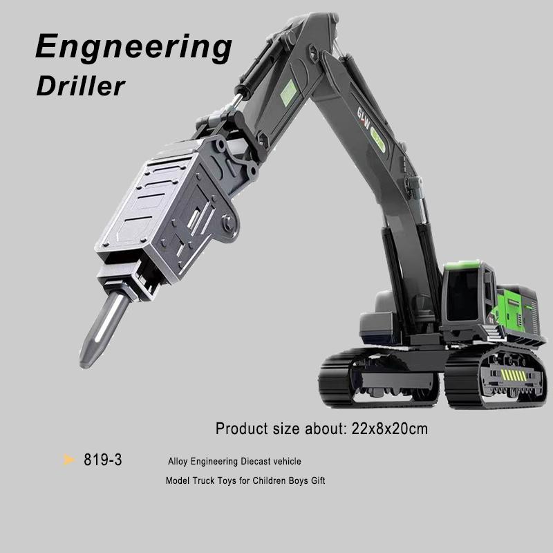 1:55 10 Stile Druckguss Simulation Ingenieurfahrzeug Bagger Bulldozer Bohrer Holzgreiferkran Legierung Bau Jungen Spielzeug gray