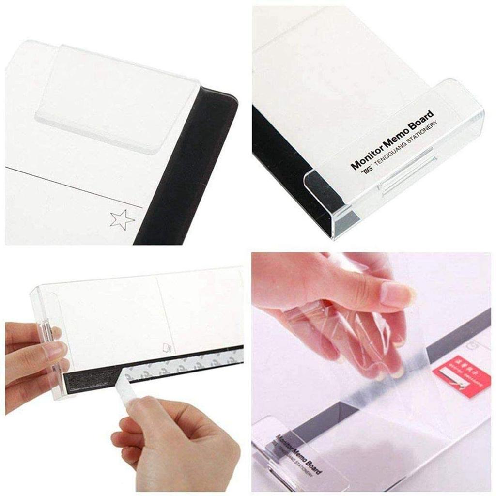 Monitor Memo Boards for Computer,Multifunction Acrylic Screen Message Reminder Pad Side Panels Phone Holder Organizer for Office