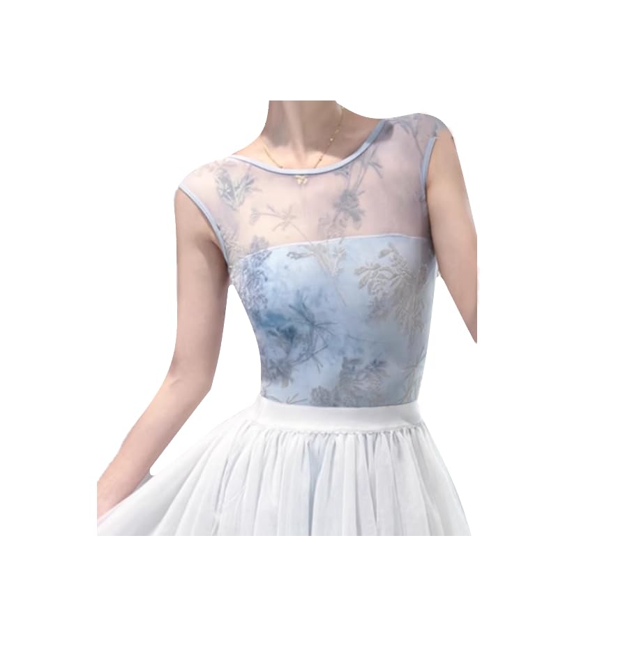 ProDance Elegant and Stylish Gray-Blue Ballet Leotard, Affordable, PLT019NO (L)