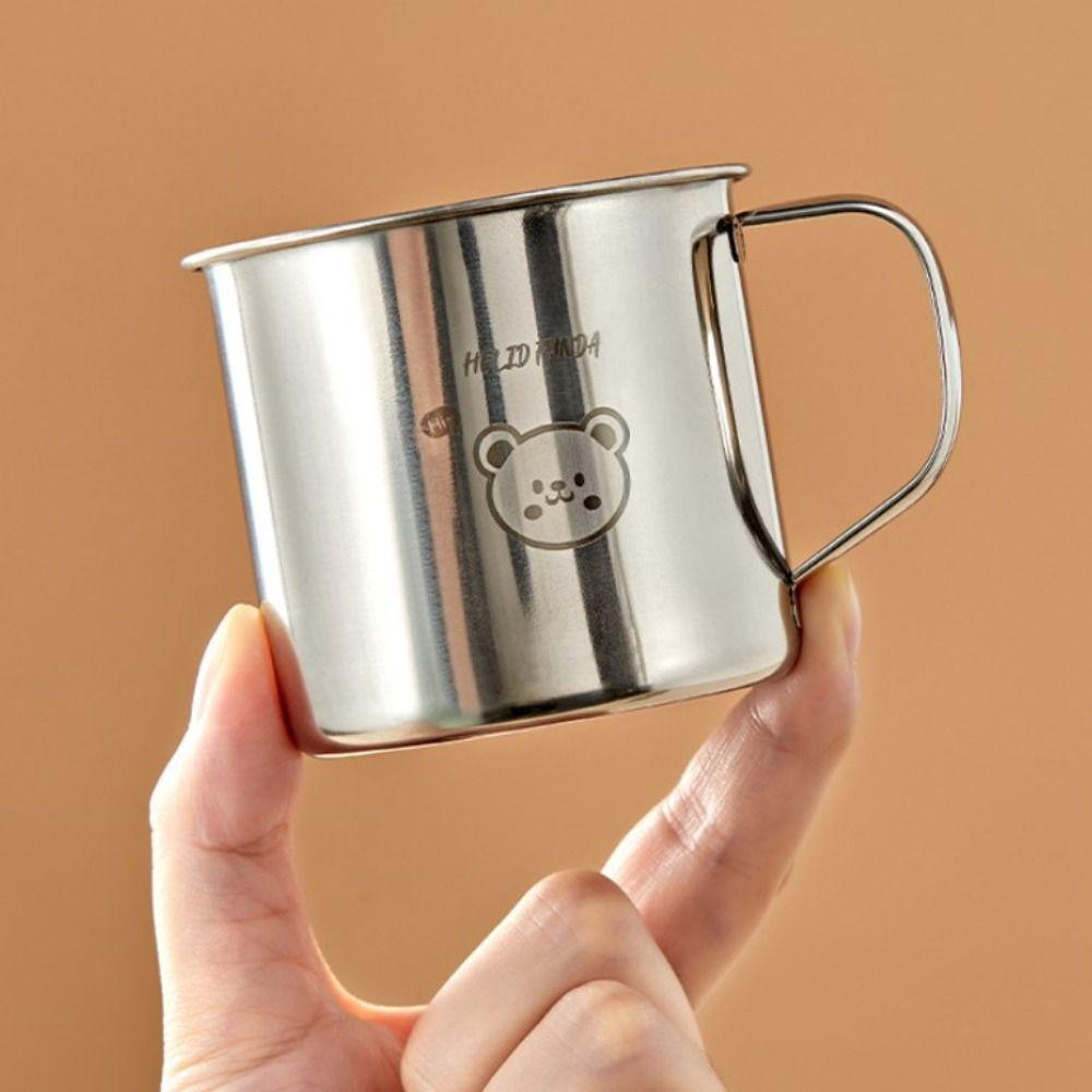 304 Stainless Steel Tea Milk Cup with Handle Children's Cup New Baby Milk Cup