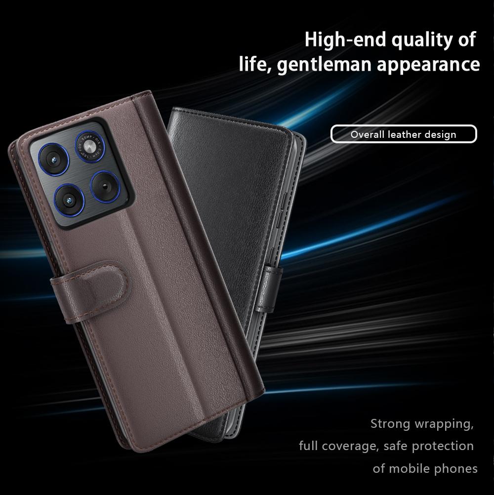 Etui do Motorola Edge 70 5G Prawdziwa Skóra Dzielona Pokrowiec na Telefon z Portfelem i Podstawką