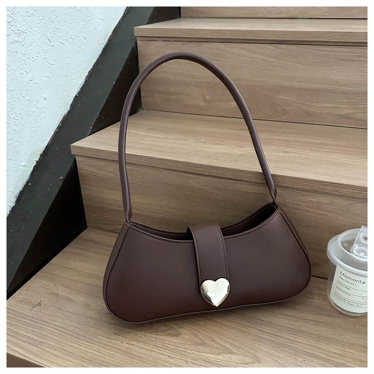 Simple Texture Solid Color 2025 Love Autumn Casual Shoulder Underarm Small Square Bag
