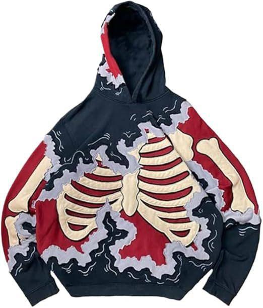 Europe, America 2025 American Graffiti Printing Men's and Women's Loose Casual Zipper Hooded Sweater Trendy Brand