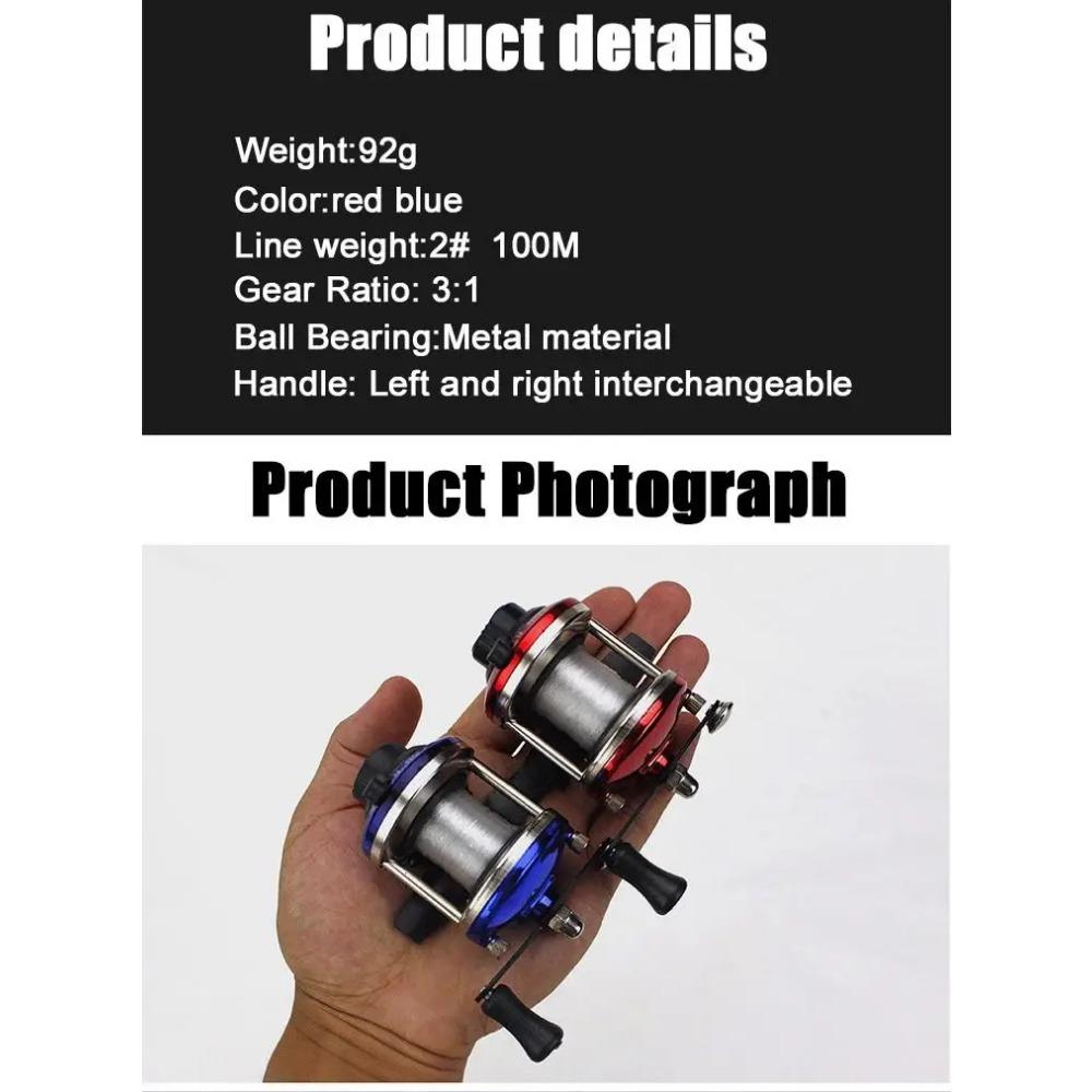 Mini Ice Fishing Reel Winter Metal Wheel Speed Right Sea Line Rotation Vessel Wheels Tackle Accessory Trolling Spinning Reel