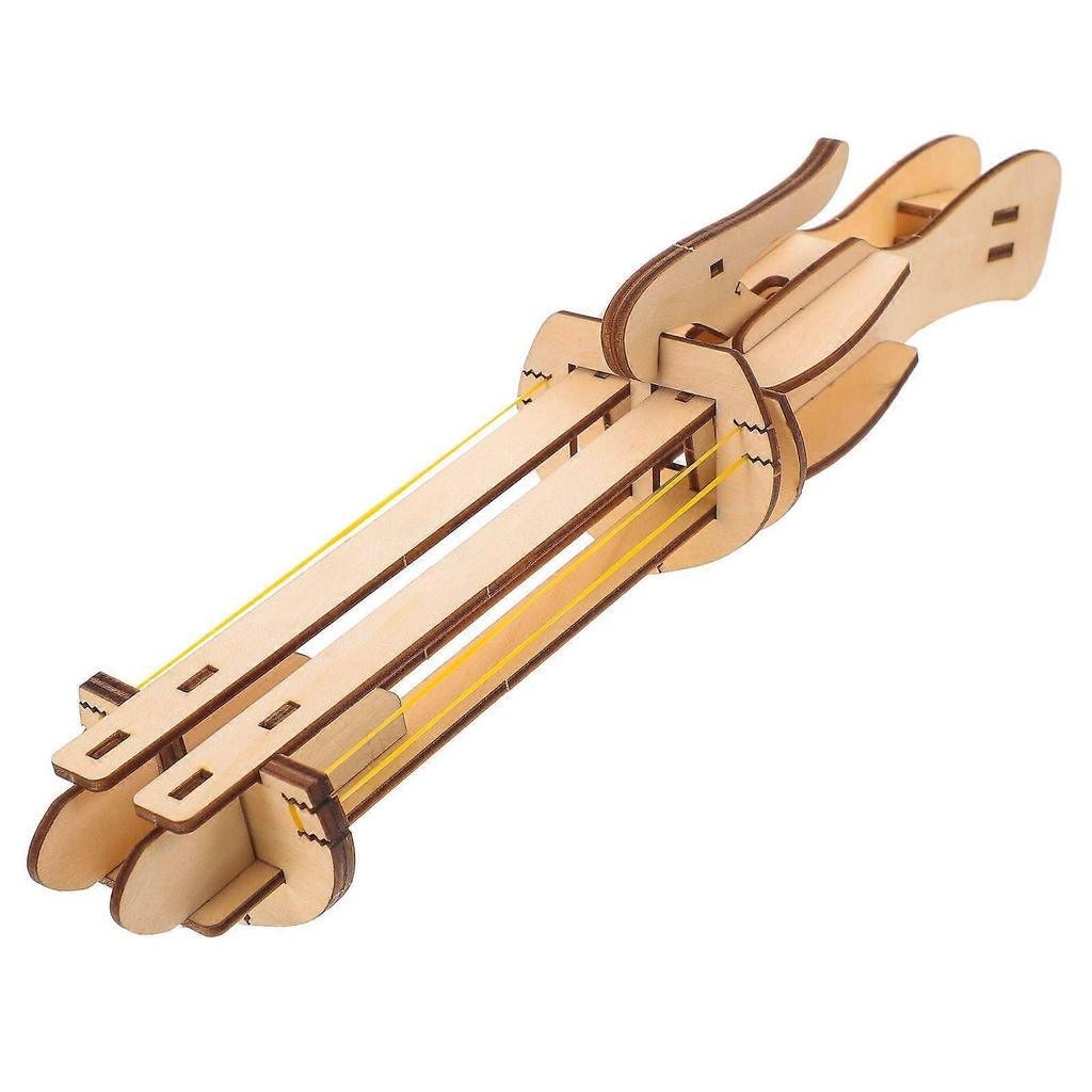 1 Set of  Assembly Paper Plane Launcher Kids DIY Toy Simulated Launcher Model Toy DIY Wooden Plaything