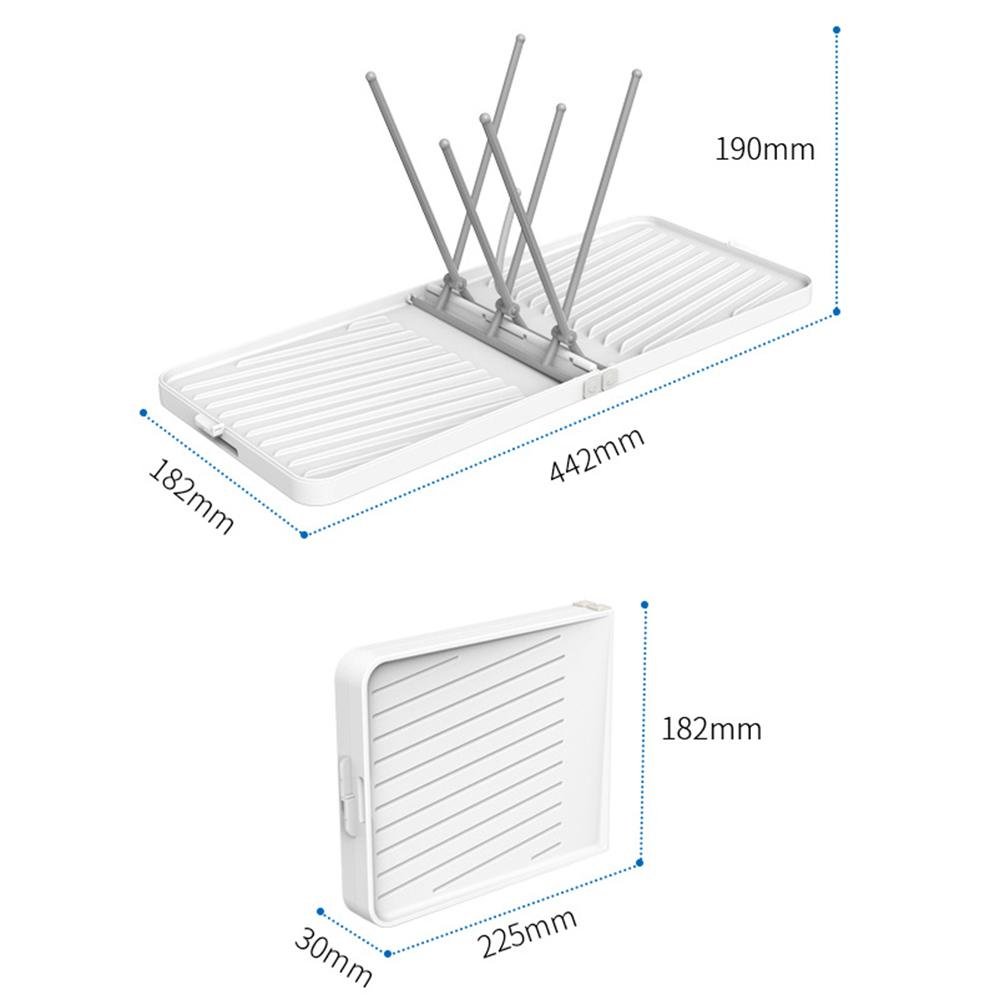 Skládací stojan na sušení kojeneckých lahví s podnosem Cestovní držák sušák na dětské lahve Sušák šetřící místo