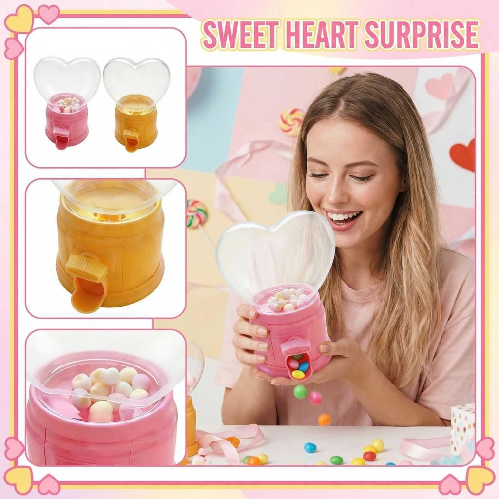 Heart-shaped Candy Machine - Valentine's Day Candy Machine, Bubble Machine, Suitable For Party Gifts, Teacher's Day Gifts, And Valentine's Day Candy