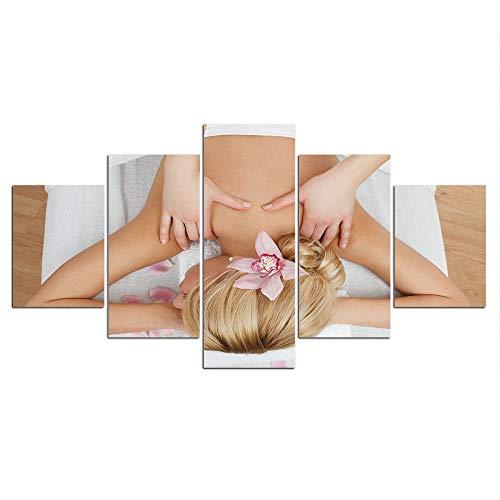 5 sztuk zdrowie uroda Spa masaż twarzy Salon ściana z obrazami ozdoby do dekoracji wnętrz plakaty płótno malarstwo akcesoria do salonu