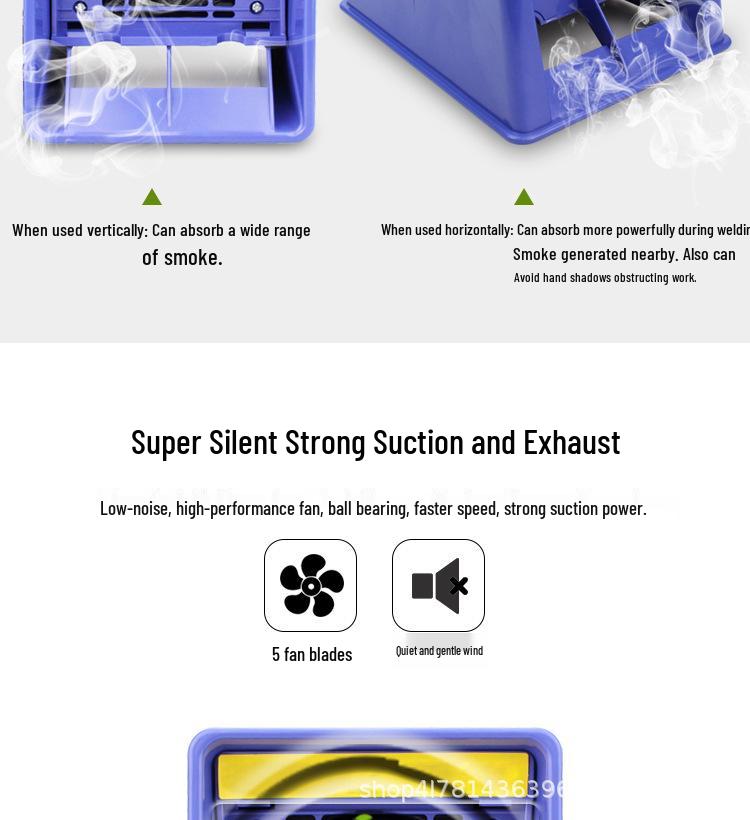 Soldering Iron FA-400 Fume Extractor Fan - Smoke Filter Exhaust for Industrial Use