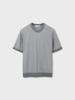 EDITION Men'S Micro Two-Tone Round Neck Short Sleeve Sweater_Neg2Er1931