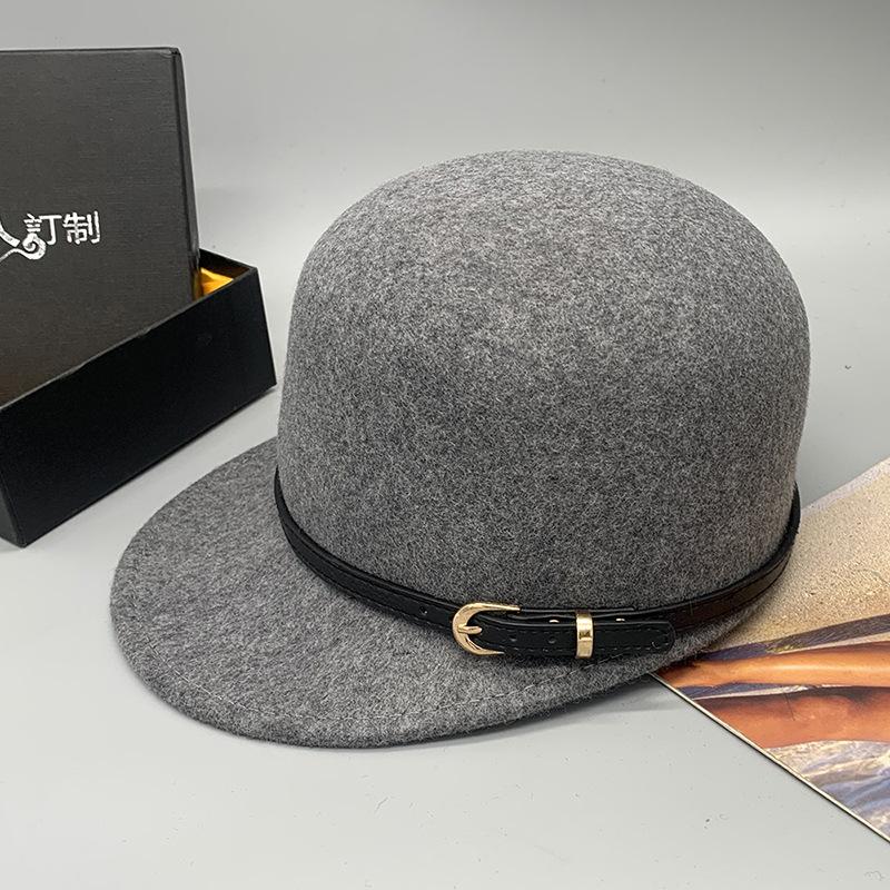 Gorro de Lã Estilo Baseball Outono Inverno Chapéu de Cavaleiro Tendência Casual Versátil Chapéu Masculino