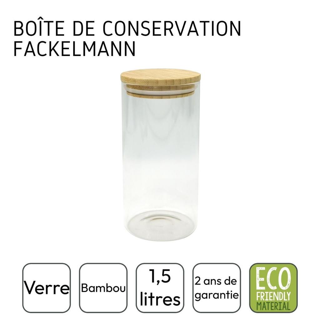 1.5L Glass Storage Container with Bamboo Lid Fackelmann Nature Ref. 684281