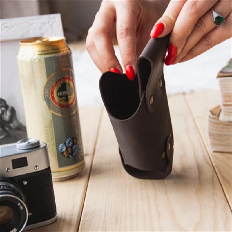 Leather Beer Belt Holster Portable Belt Bottle Holder Grilling Camping Beer Gifts Accessories