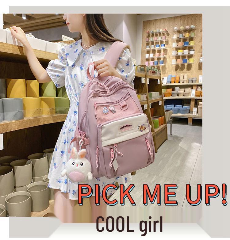Korean Cartoon Schoolbag for Girls: Stylish Backpack for Elementary to High School Students