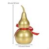 Brass Gourd Figurine Lustrous with Ribbon Decorative Tabletop Decor for Office,
