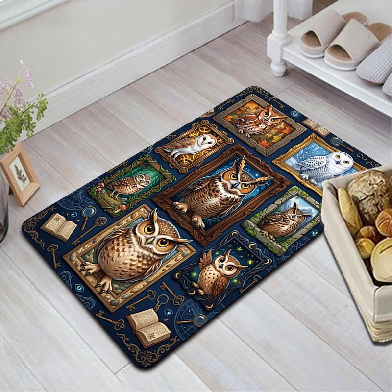 Owl Collection Pattern Rug Floor Mat for Living Room or Bedroom Soft and Comfortable Carpet a Gift for Birthday and Holiday.